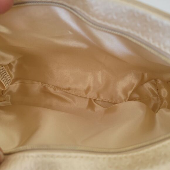 Bulgari Parfums Cosmetic Toiletry Case Champagne Beige Pouch Medium Bag Logo Zip - Picture 3 of 11